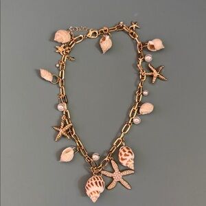 House of Harlow 1960 Gold Starfish and Shell Necklace